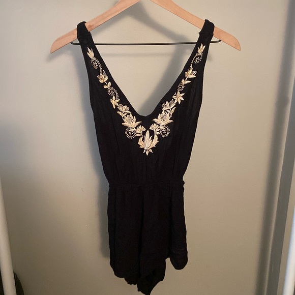 Black S Beach Coverup Romper - Picture 1 of 5